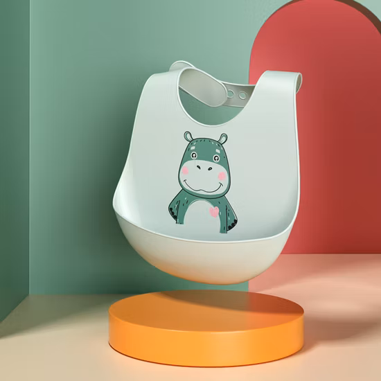 Bavaglini in silicone per bambini in materiale impermeabile con sublimazione del logo personalizzato